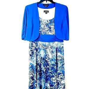 BLUE 2-PIECE DRESS SIZE 16P by PERCEPTIONS PETITE